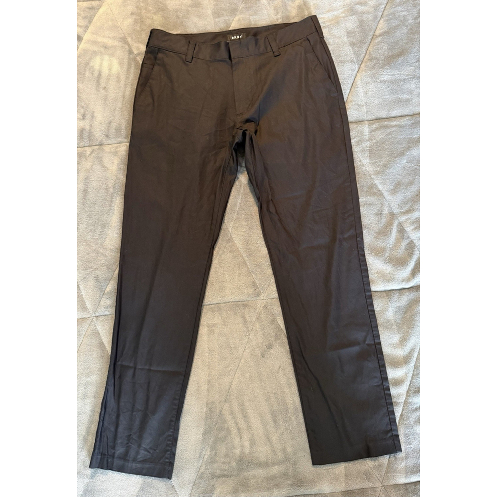 DKNY Men's Black Recycled Polyester Straight Leg Casual Pants 32x30
